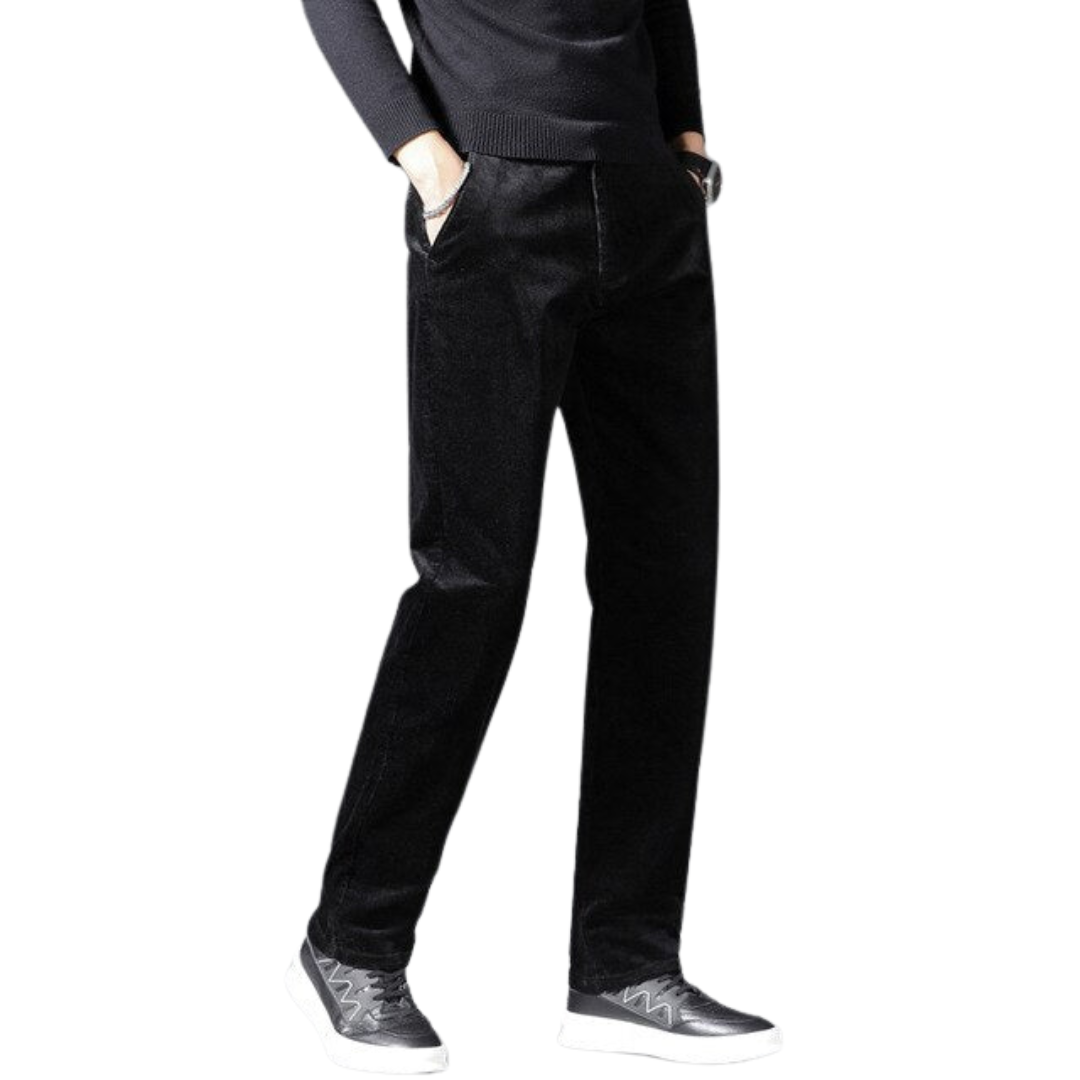 Savrani™ | Velurové a ribbed kalhoty s středním pasem.
