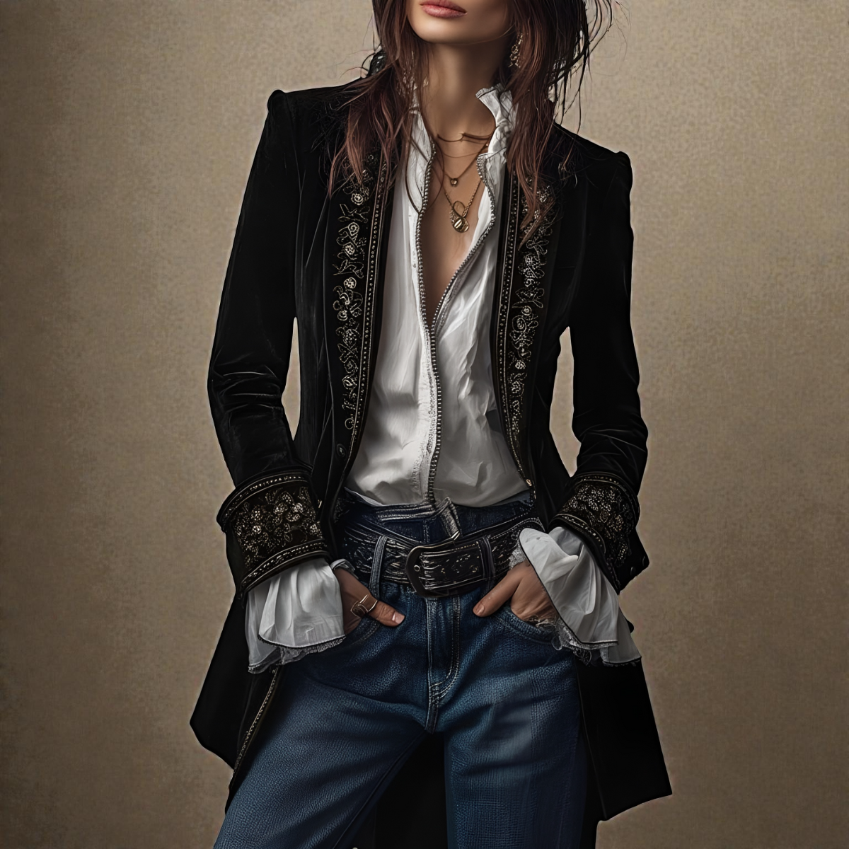 Nuria™ | Elegantní sametová bunda