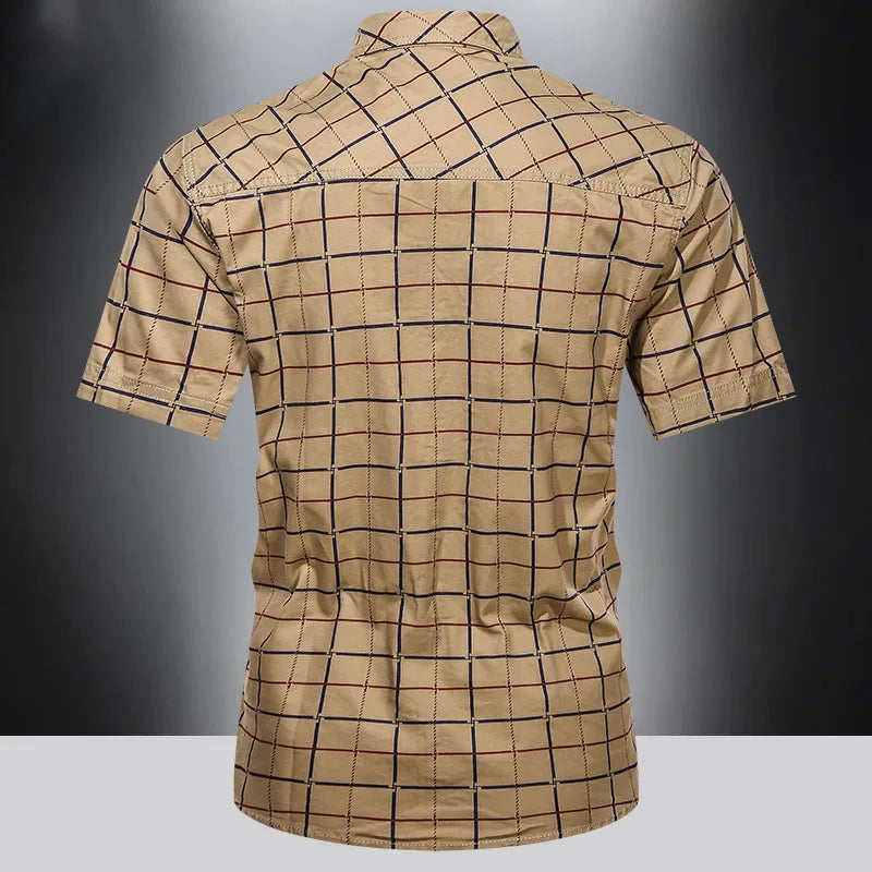 Savrani™ | Elegantní krátkosrstá košile s kostkovaným vzorem