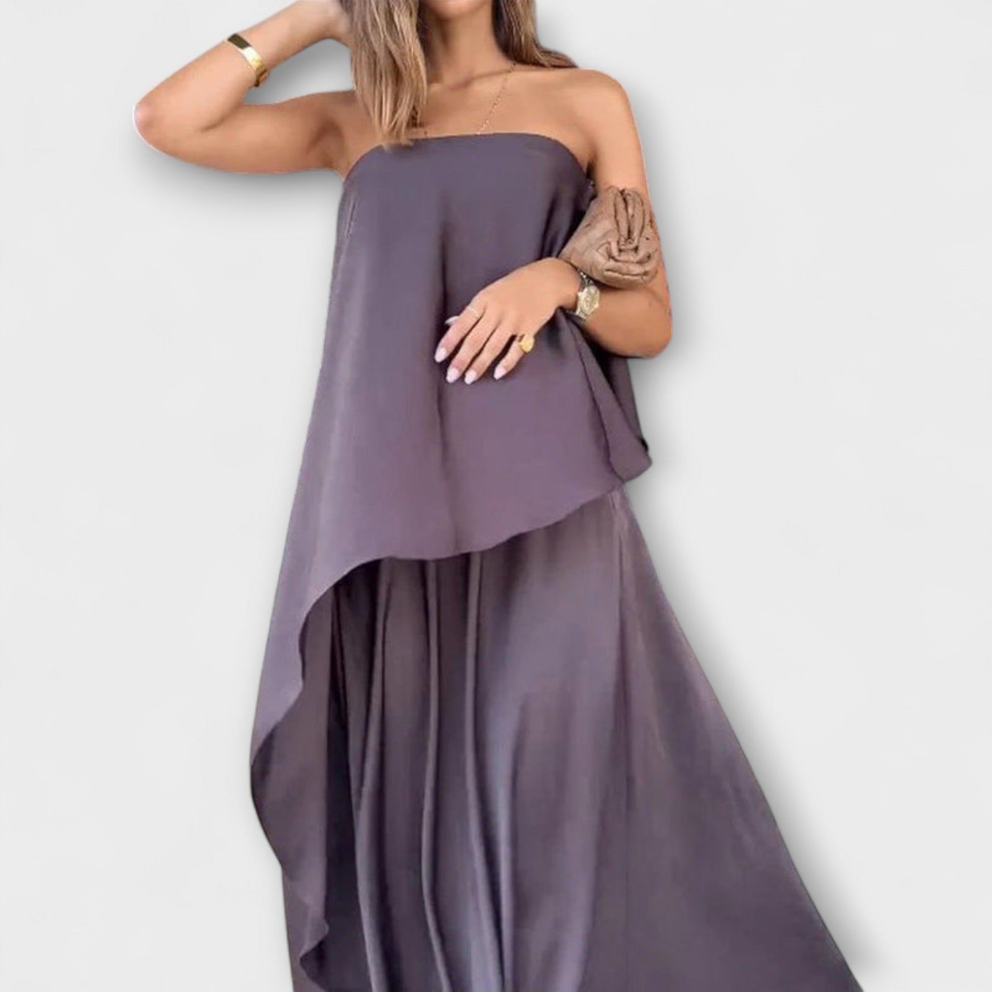 Ruby - Elegantní bezramínkový top a sukně