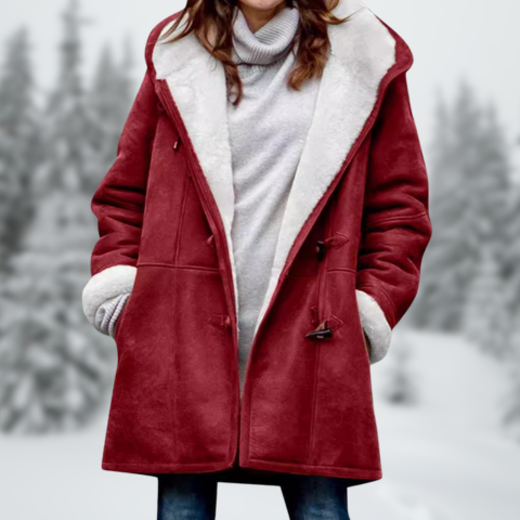 Fialová  | Teplý a Stylový Fleece Kabát