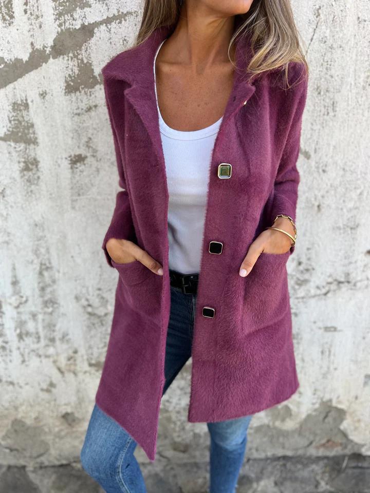 Fialová | Elegantní, hrubý kabát