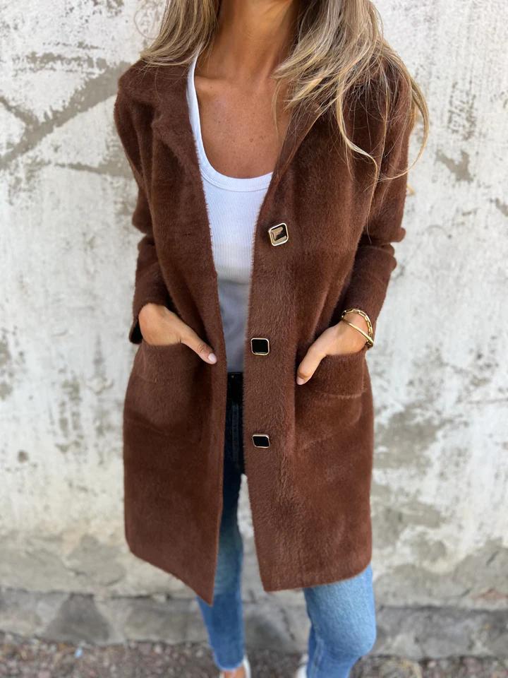Fialová | Elegantní, hrubý kabát