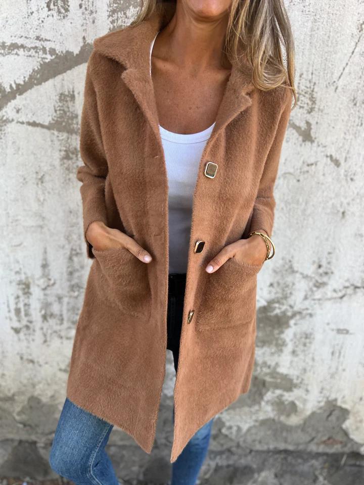 Fialová | Elegantní, hrubý kabát