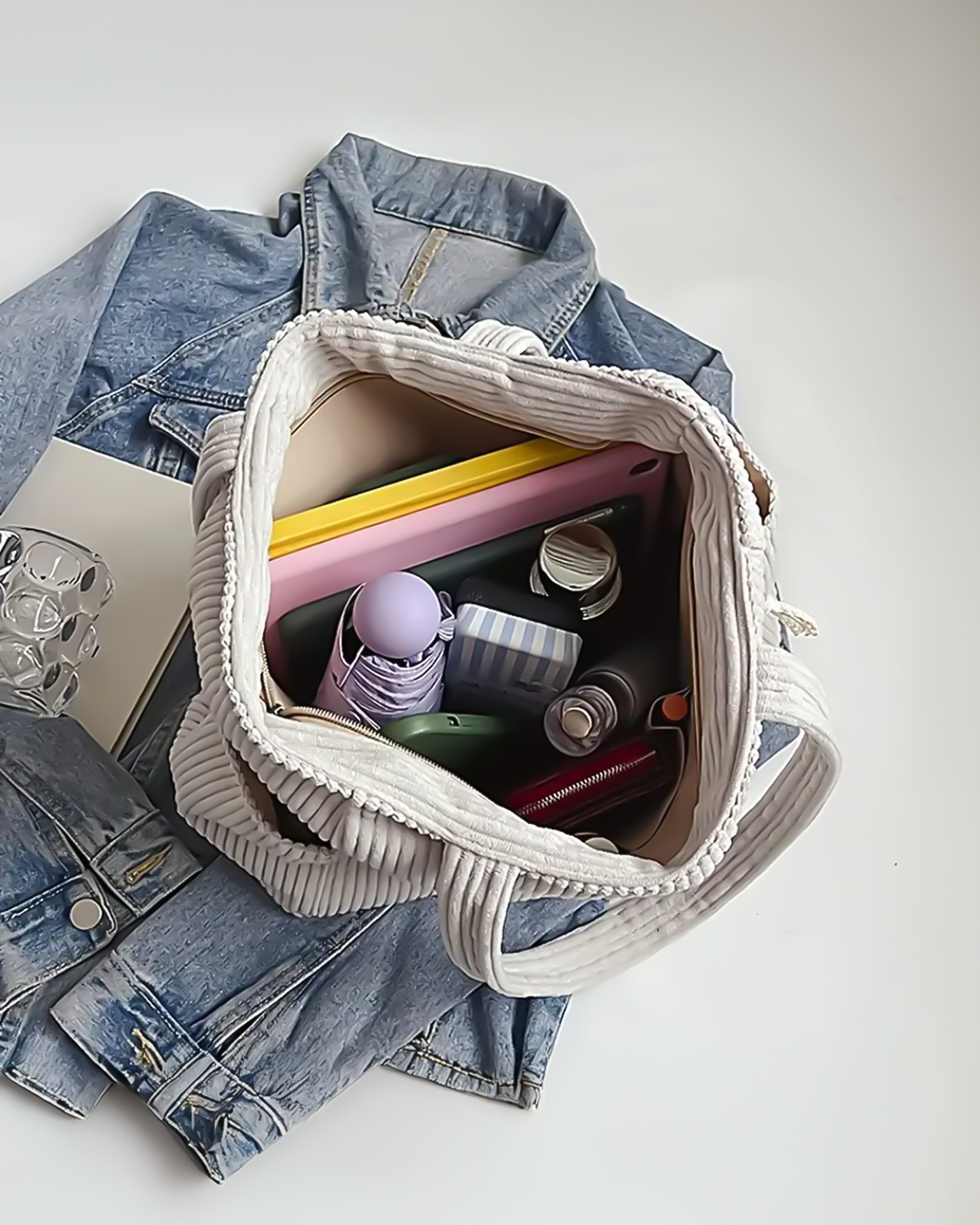 Fialová | Hřebenová taška s detailem šňůrky