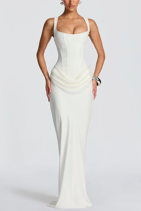 Leonor | Elegantní maxi šaty s čtvercovým výstřihem