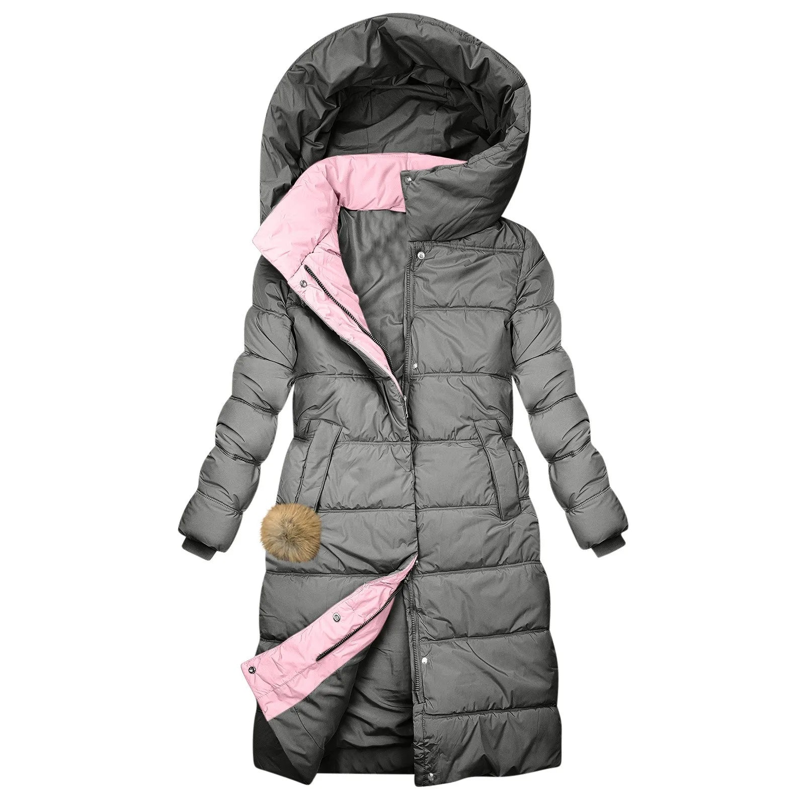 Karolína | Elegantní zimní dlouhá bunda s kapucí