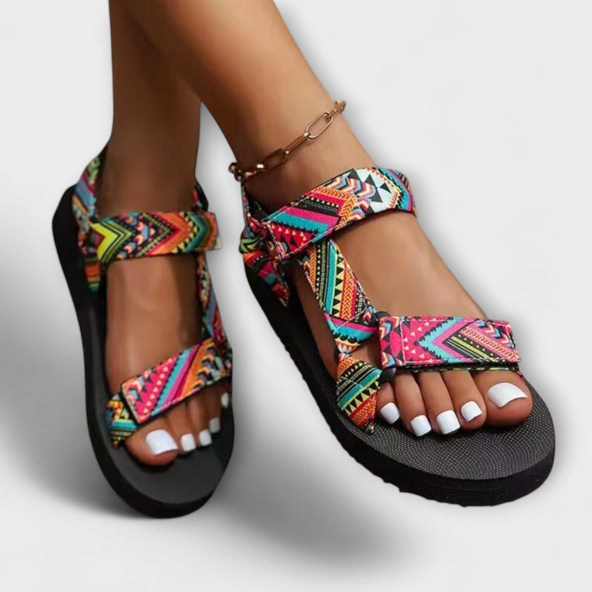 Letní ploché dámské sandály z konopného lana