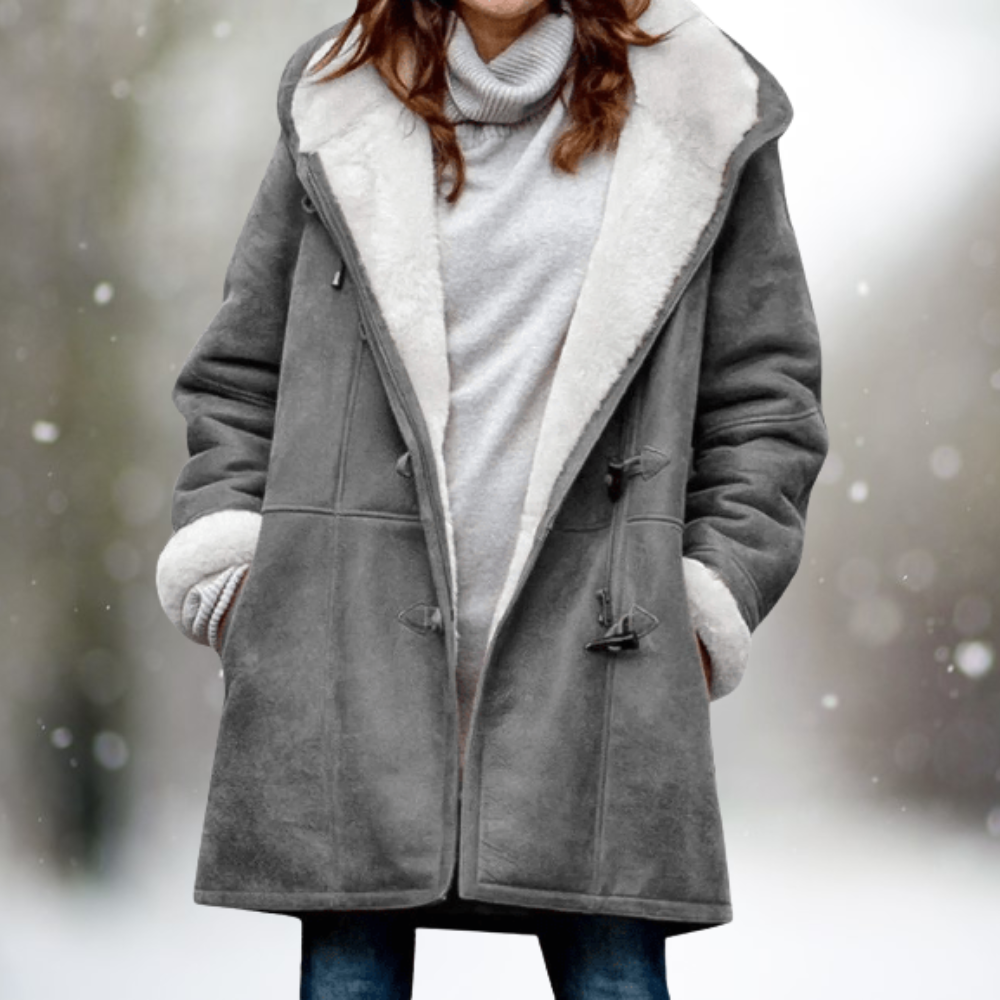 Fialová  | Teplý a Stylový Fleece Kabát