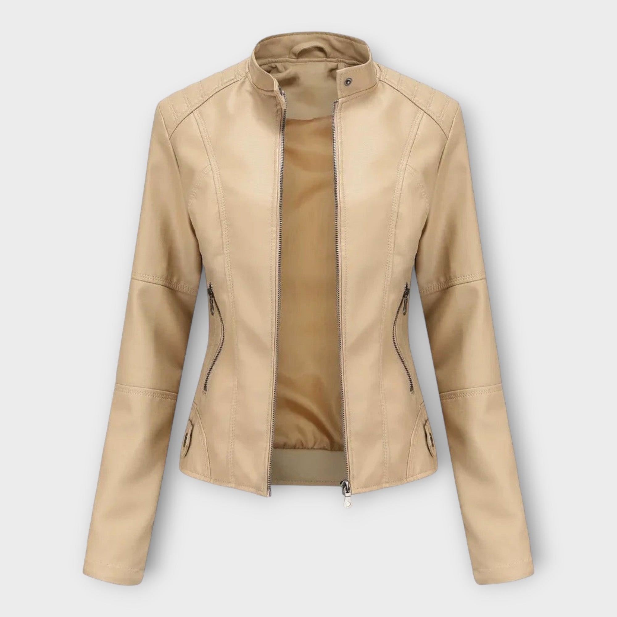 Elegantní kožené sako s moderním střihem a nadčasovým stylem