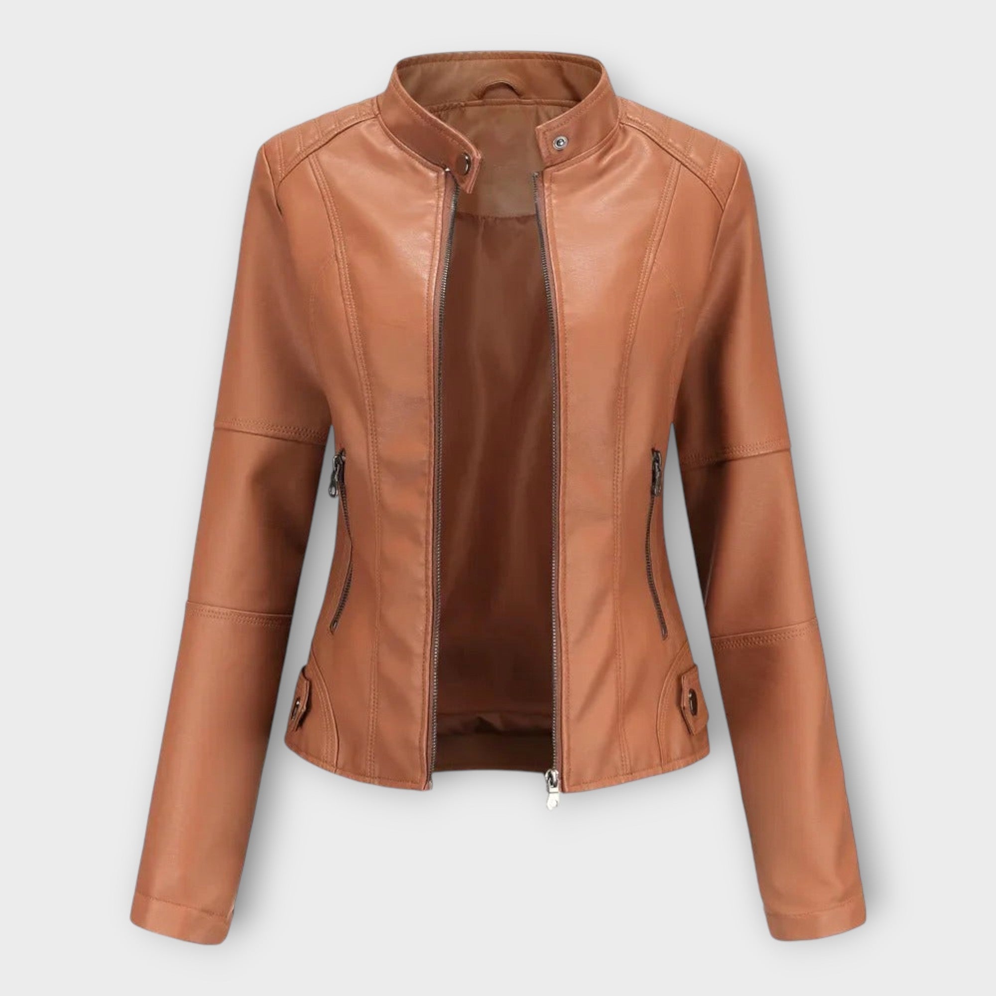 Elegantní kožené sako s moderním střihem a nadčasovým stylem