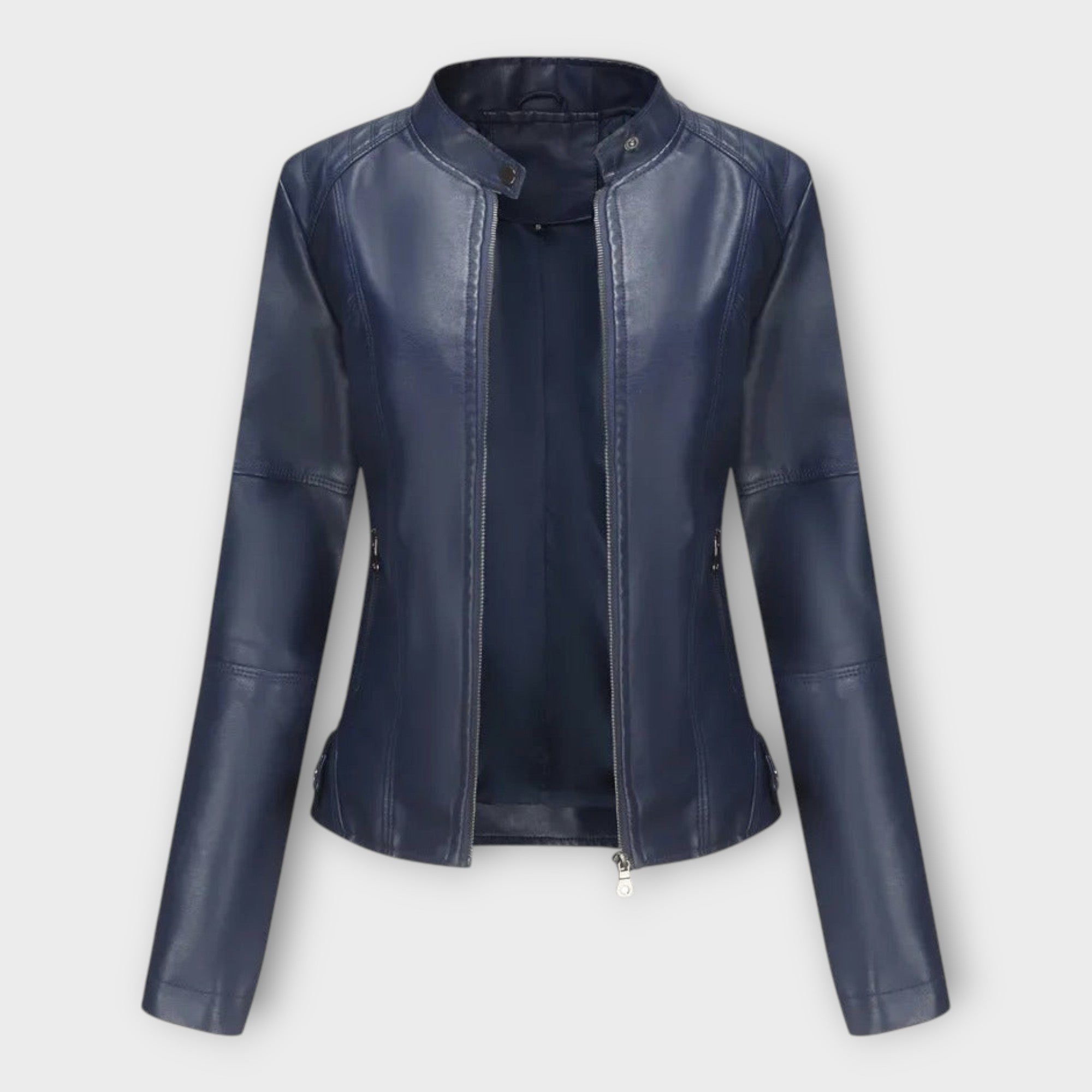 Elegantní kožené sako s moderním střihem a nadčasovým stylem
